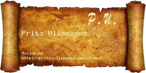 Pritz Ulisszesz névjegykártya